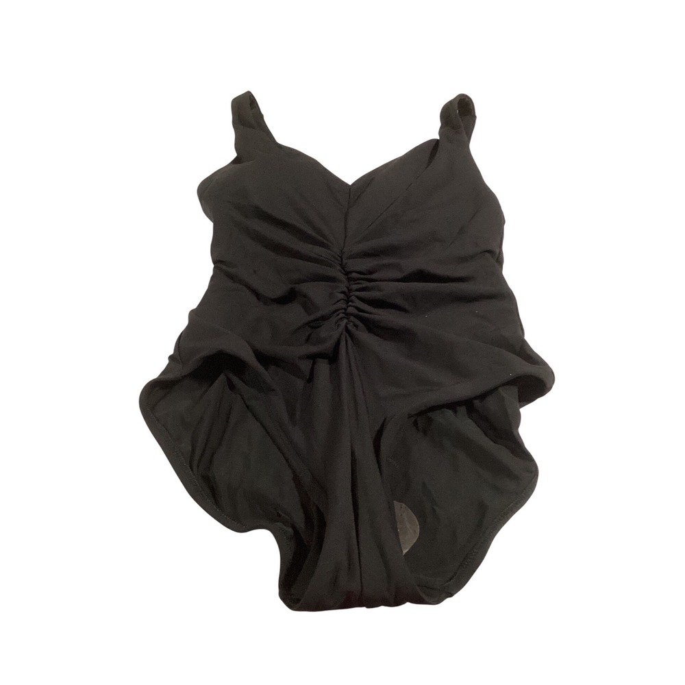 CALIA Womens Black Ruched One Piece Swimsuit Lycra Xtra Life CALSP22007 Size 4